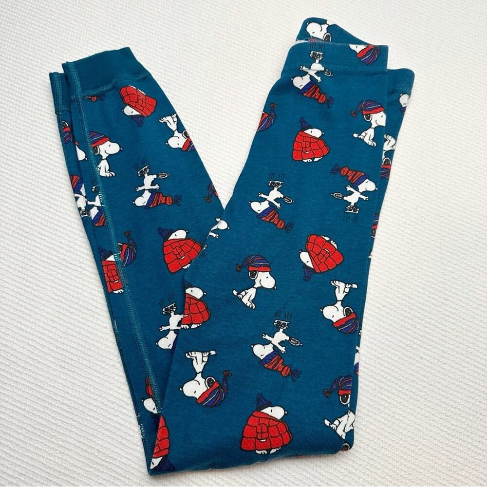 Hanna Andersson Snoopy Holiday Christmas Skating Size 10 140 Long John Pants
